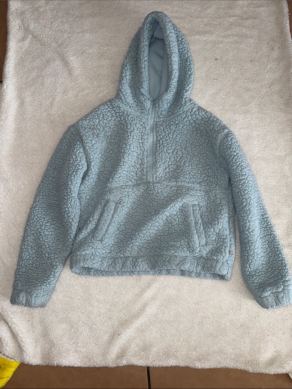 Mondetta Light Blue Sherpa Half-Zip Hoodie Sweater